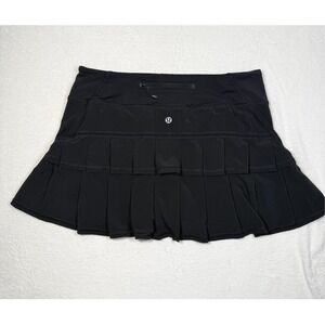 Lululemon Pace Rival Skirt Regular Black Pleated Tennis Skort Size 6 5326